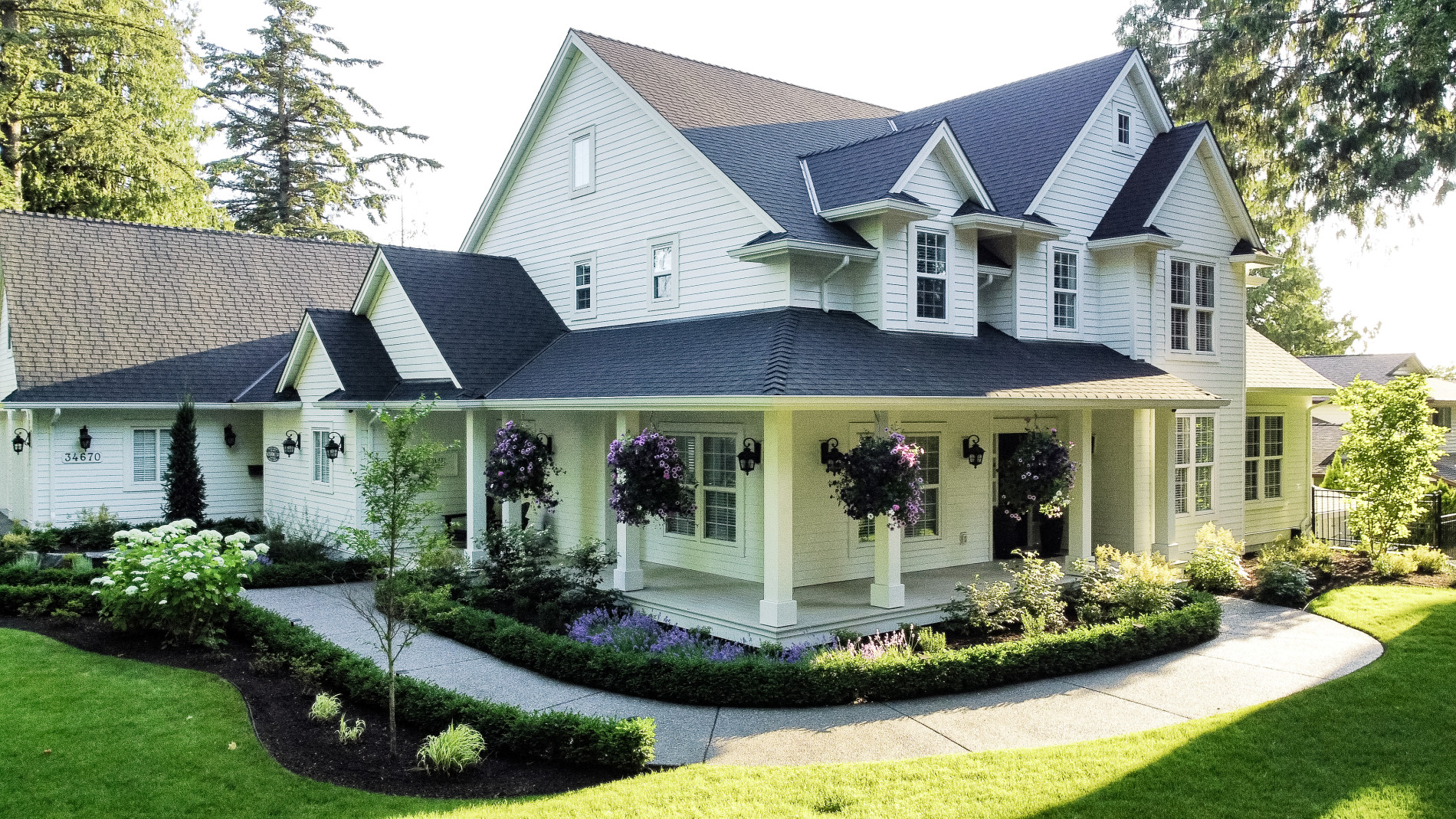 Classic style home with completed landscaping